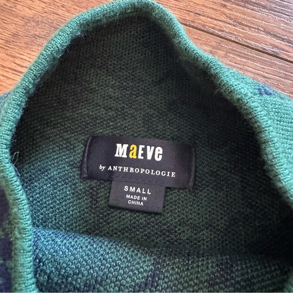 Maeve By Anthropologie The Beatriz Sweater Dress Womens Small Green Mock Neck - Picture 3 of 7